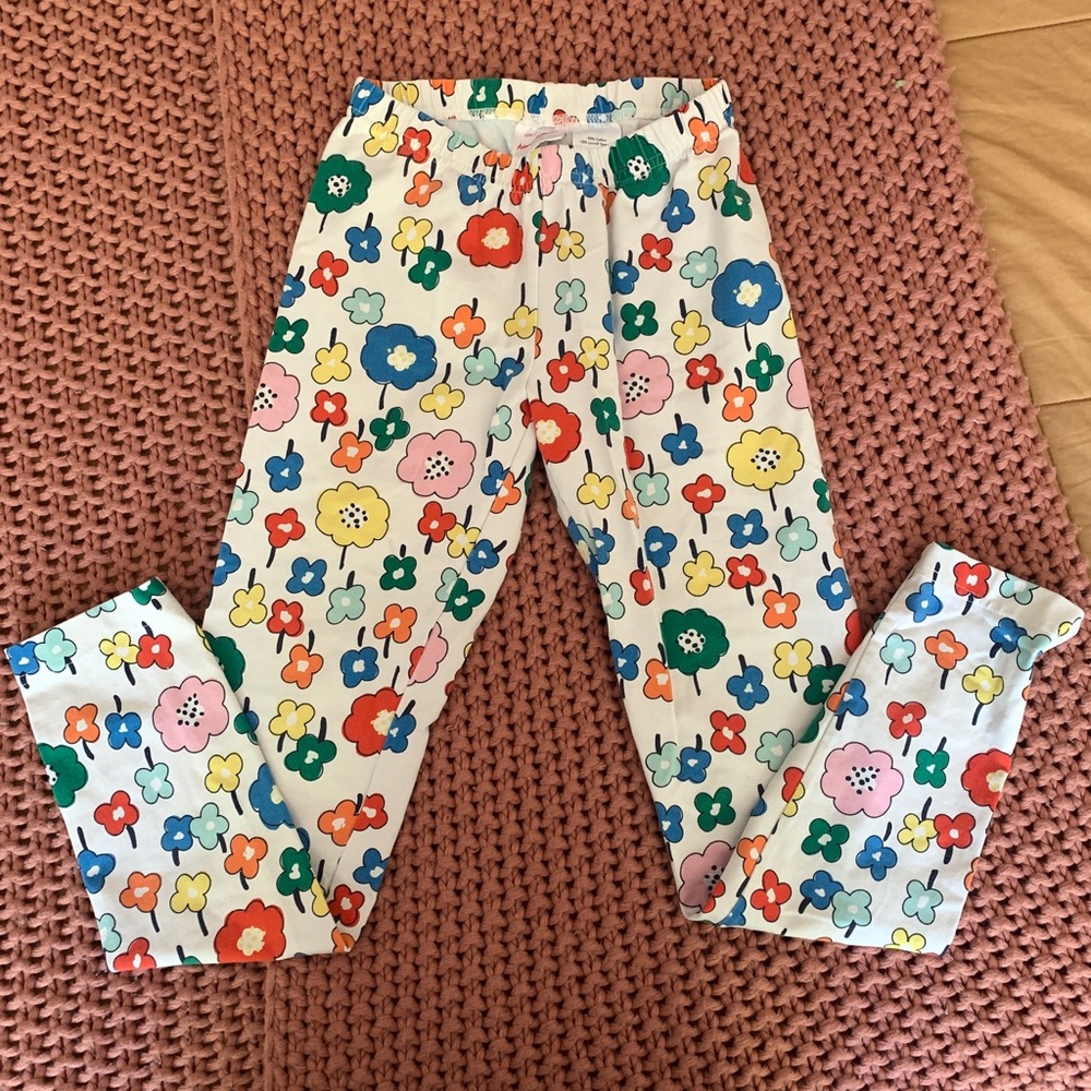 Hanna Andersson White Floral Print Girls Leggings